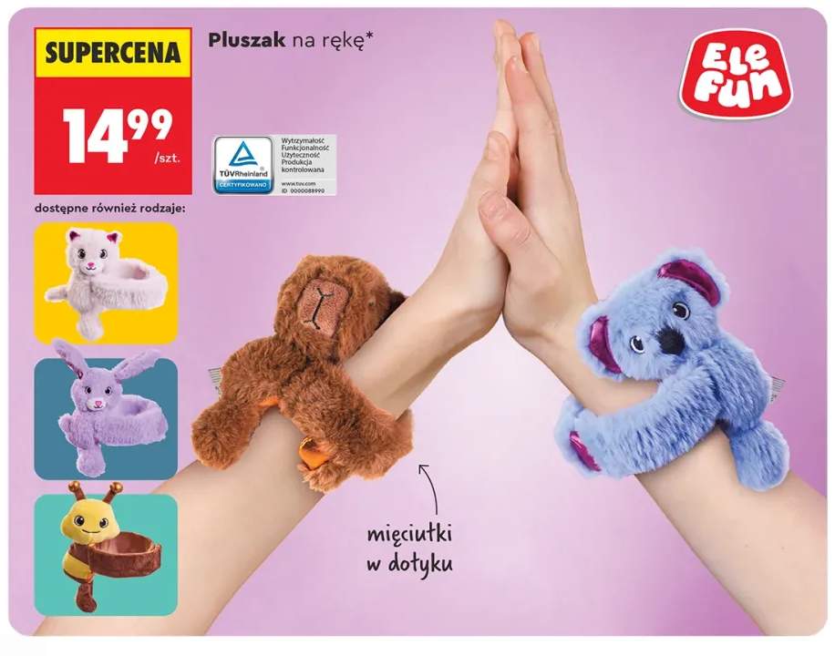 Pluszak na rękę Elefun