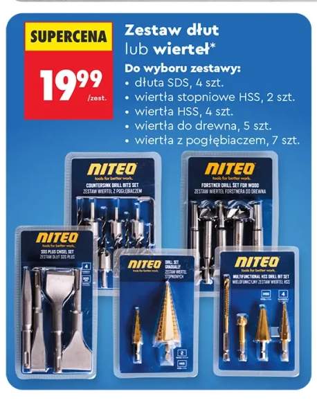 Zestaw dłut SDS NITEO 4-pak +4 warianty