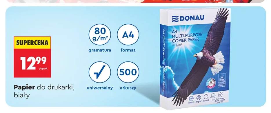 Papier do drukarki biały Donau A4 80 g/m²