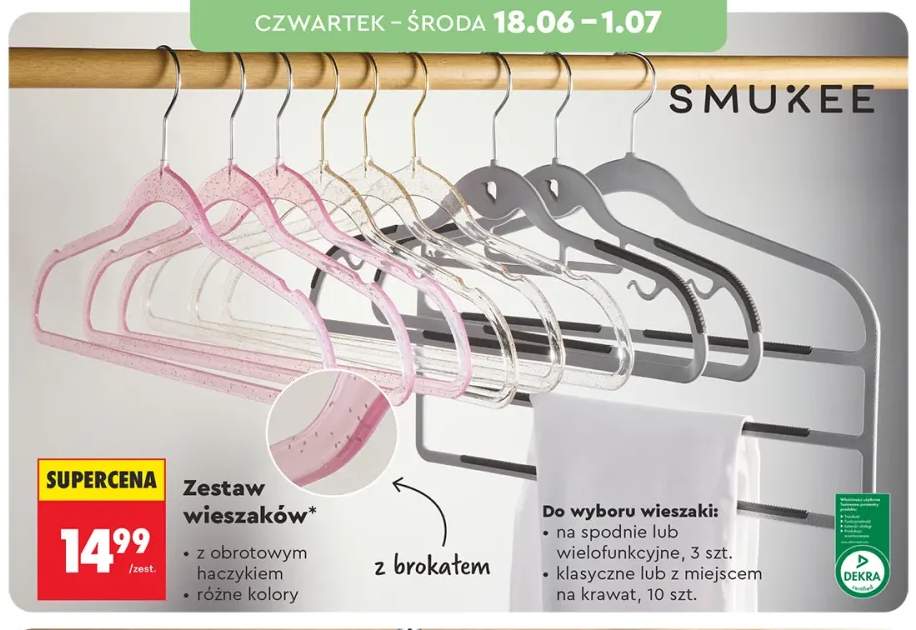 Zestaw wieszaków na spodnie Smukee +3 warianty