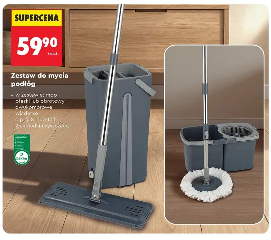 Zestaw do mycia podłóg z mopem płaskim +1 wariant