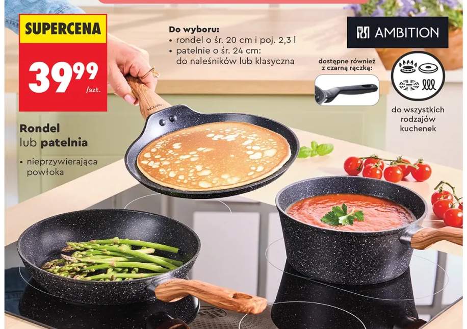 Patelnia do naleśników Ambition śr. 24 cm