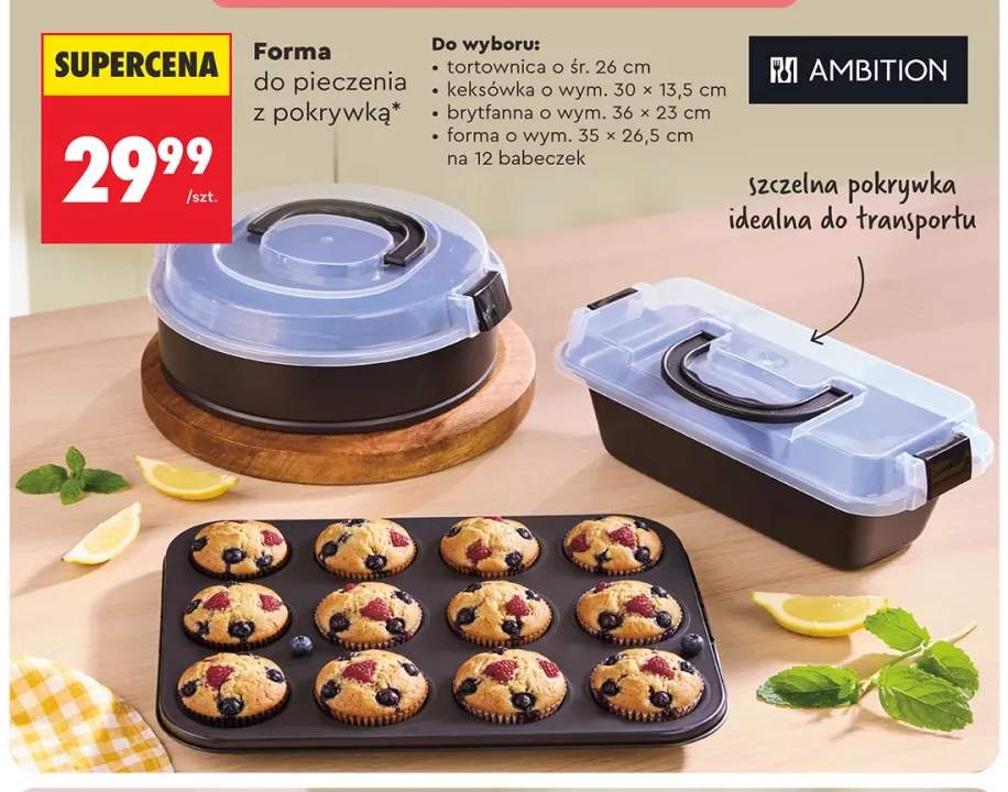 Tortownica z pokrywką Ambition +3 warianty