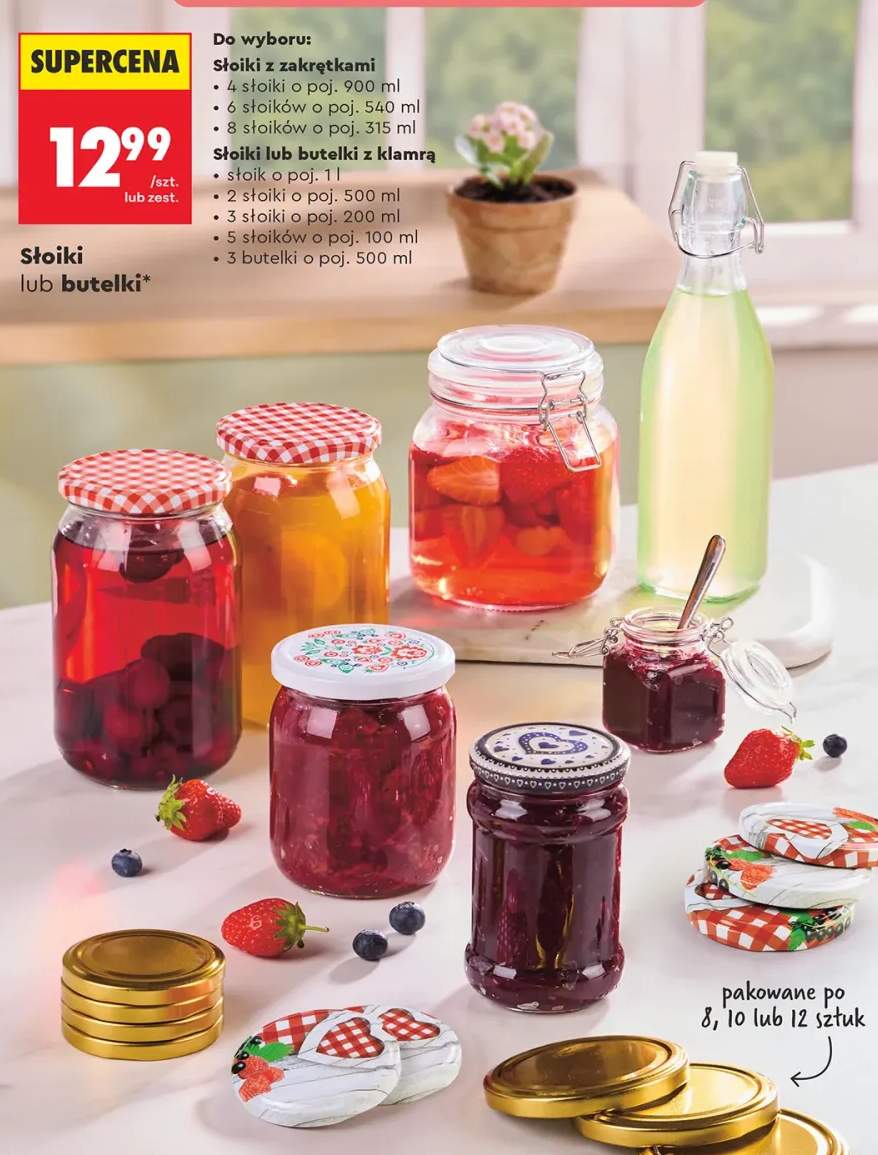 Słoiki z zakrętkami 4-pak 900 ml +7 wariantów