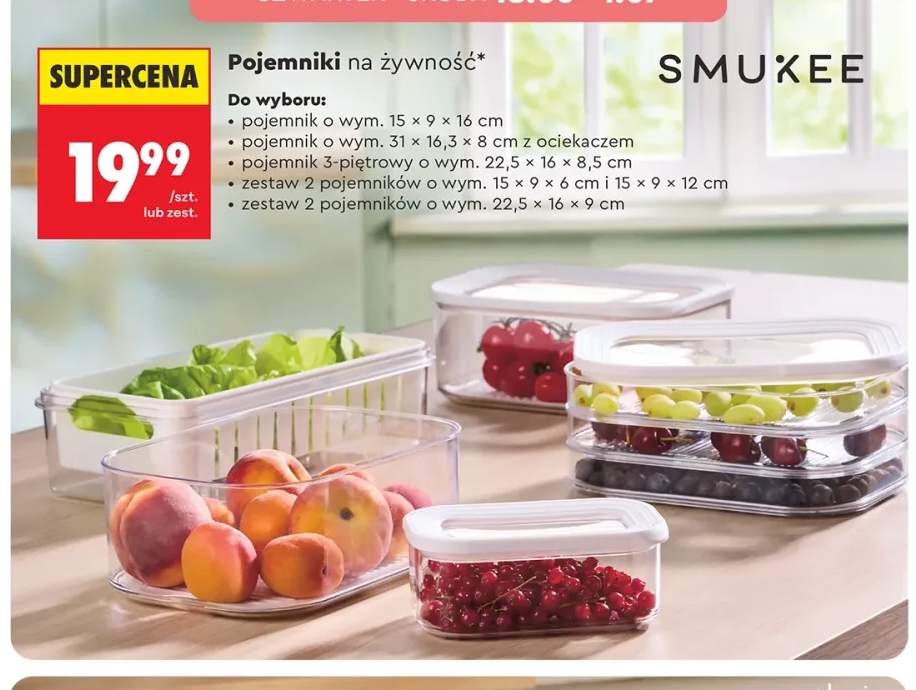 Pojemnik na żywność Smukee 15x9x16 cm +4 warianty