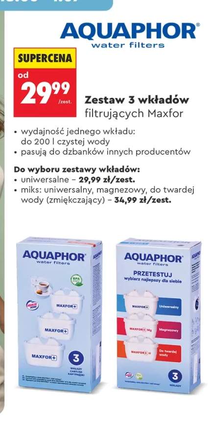 Zestaw 3 wkładów filtrujących Aquaphor Maxfor uniwersalne +1 wariant