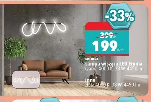 Lampa wisząca LED Goldlux Emma czarna +1 wariant