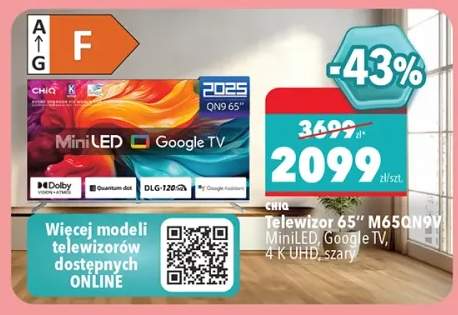 Telewizor 65" Chiq M65QN9V MiniLED Google TV 4K UHD szary