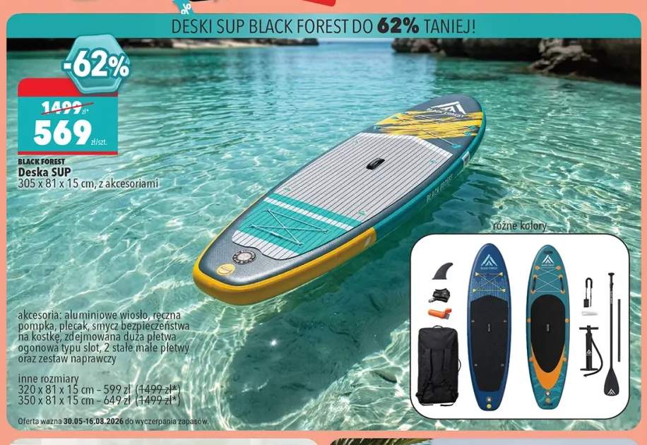 Deska SUP Black Forest 305x81x15 cm