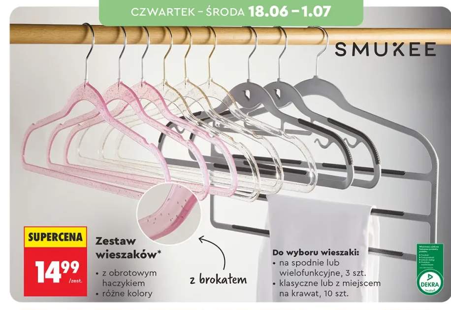 Zestaw wieszaków na spodnie Smukee +3 warianty