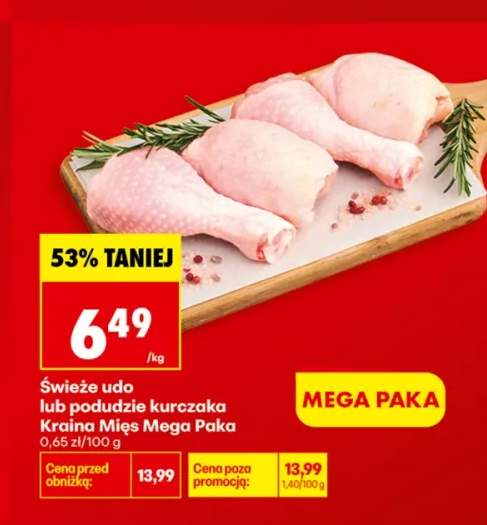 Świeże udo kurczaka Kraina Mięs Mega Paka +1 wariant