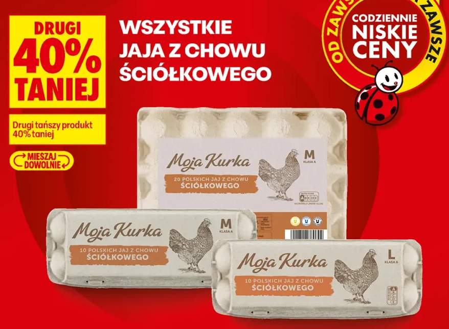 Jaja z chowu ściółkowego Moja Kurka klasa M 20-pak +2 warianty