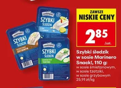 Szybki śledzik w sosie śmietanowym Marinero Snack! +2 warianty