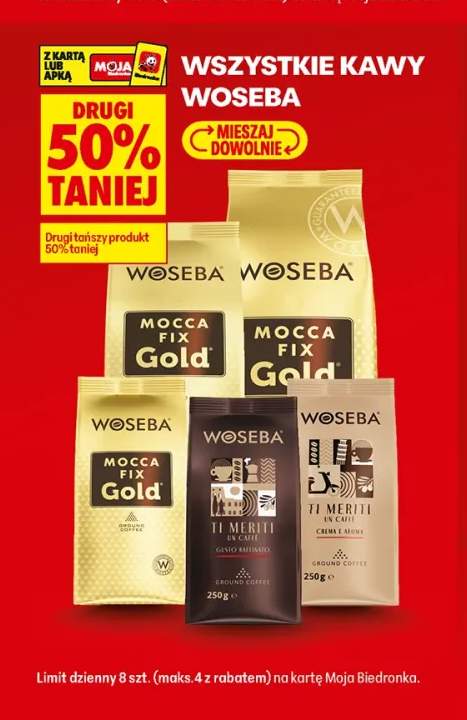 Kawa mielona Woseba Mocca Fix Gold +2 warianty