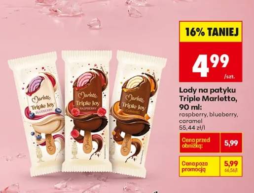 Lody na patyku Marletto Triple Joy Blueberry 90 ml +2 warianty