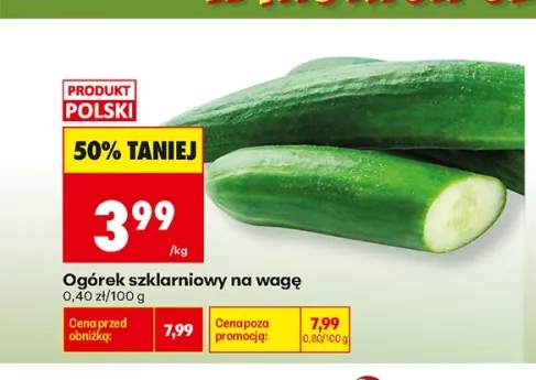 Ogórek szklarniowy na wagę polski