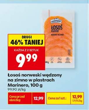 Łosoś norweski wędzony na zimno w plastrach Marinero