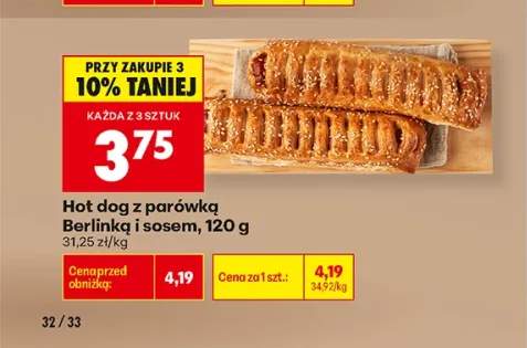 Hot dog z parówką Berlinką i sosem