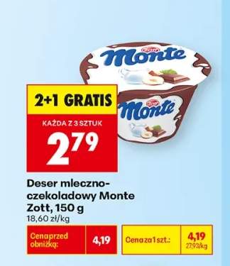 Deser mleczno-czekoladowy Monte Zott