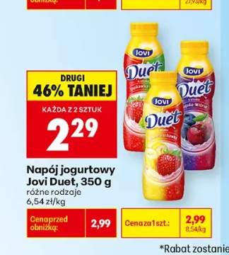 Napój jogurtowy Jovi Duet truskawka-kiwi +2 warianty