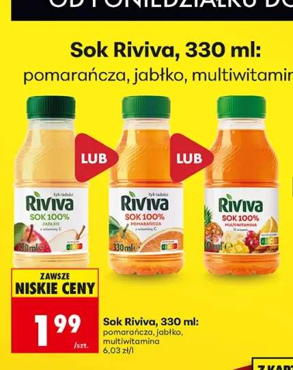 Sok 100% jabłko Riviva +2 warianty