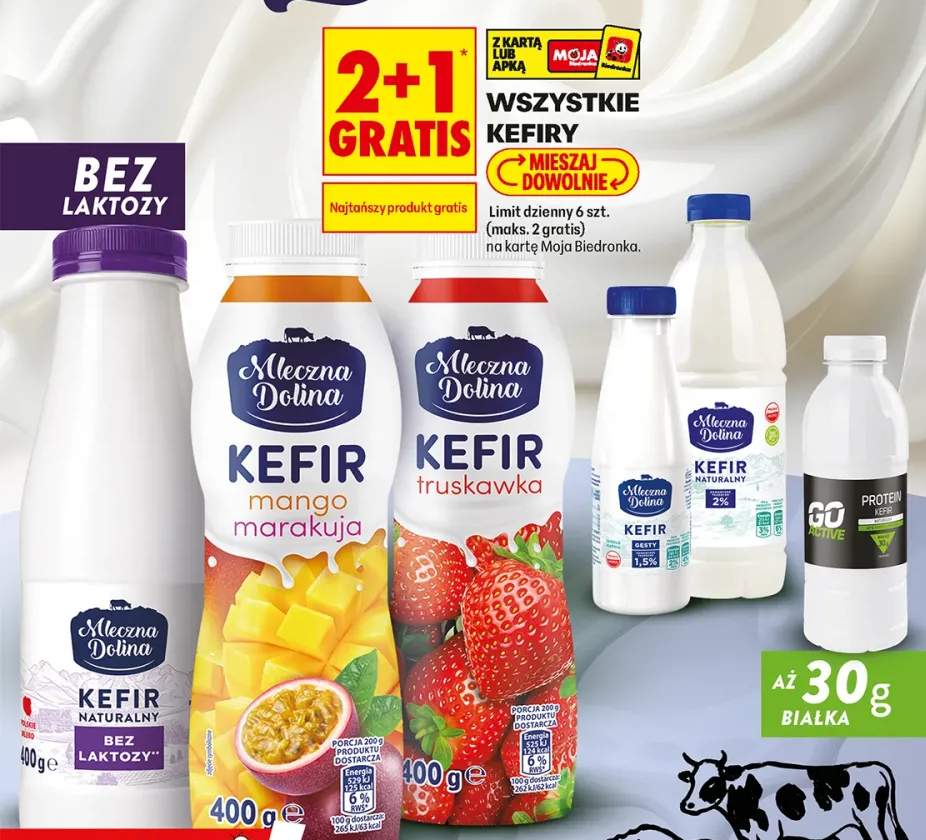 Kefir naturalny bez laktozy Mleczna Dolina +5 wariantów