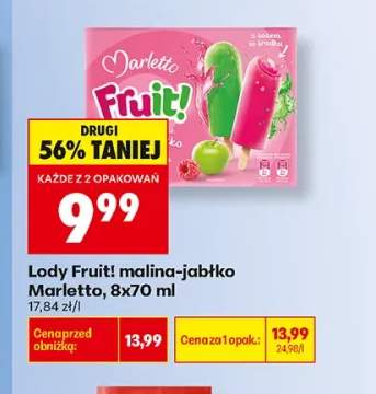 Lody Fruit! malina-jabłko Marletto 8-pak