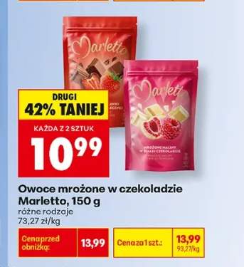 Owoce mrożone w czekoladzie Marletto maliny w białej czekoladzie +1 wariant