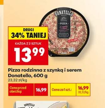 Pizza rodzinna z szynką i serem Donatello