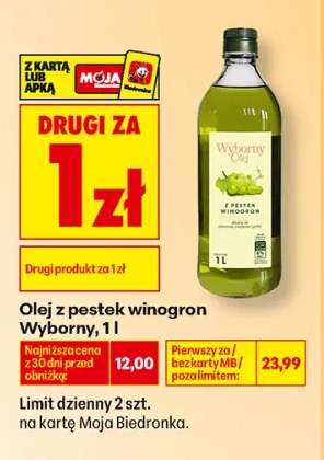 Olej z pestek winogron Wyborny