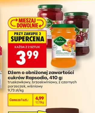 Dżem o obniżonej zawartości cukrów Rapsodia truskawkowy +3 warianty
