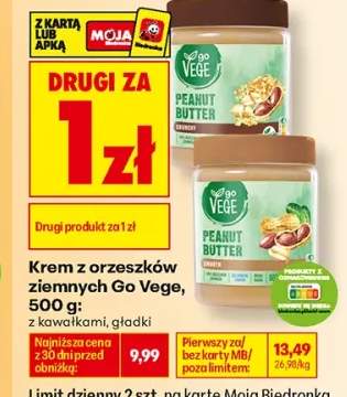 Krem z orzeszków ziemnych Go Vege z kawałkami +1 wariant