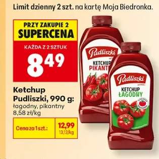 Ketchup łagodny Pudliszki +1 wariant