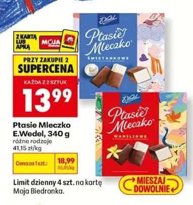Ptasie Mleczko Śmietankowe E.Wedel +1 wariant