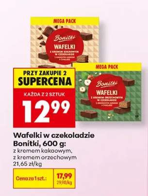 Wafelki w czekoladzie z kremem kakaowym Bonitki +1 wariant