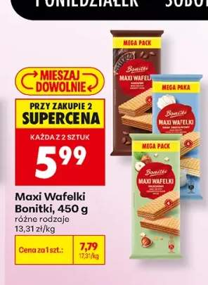 Wafelki Maxi kakaowe Bonitki +2 warianty