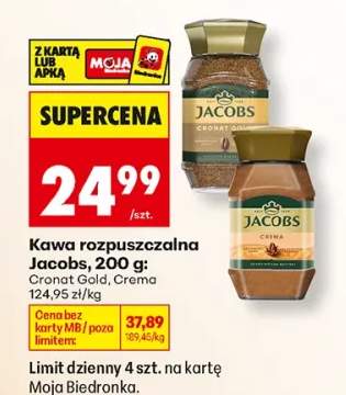 Kawa rozpuszczalna Jacobs Crema +1 wariant