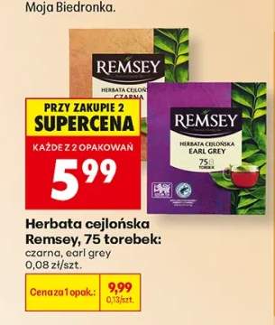 Herbata cejlońska Remsey earl grey +1 wariant