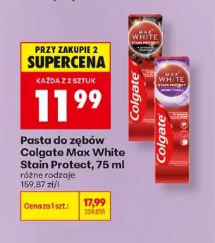 Pasta do zębów Colgate Max White Stain Protect +1 wariant