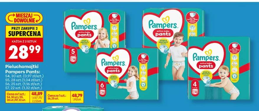 Pieluchomajtki Pampers Pants S4 +3 warianty