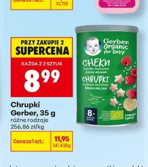 Chrupki Gerber Organic Cheki Banan Malina