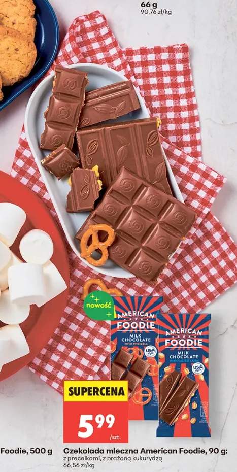 Czekolada mleczna American Foodie z precelkami +1 wariant