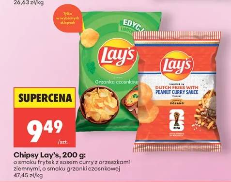 Chipsy Lay's o smaku frytek z sosem curry z orzeszkami ziemnymi +1 wariant