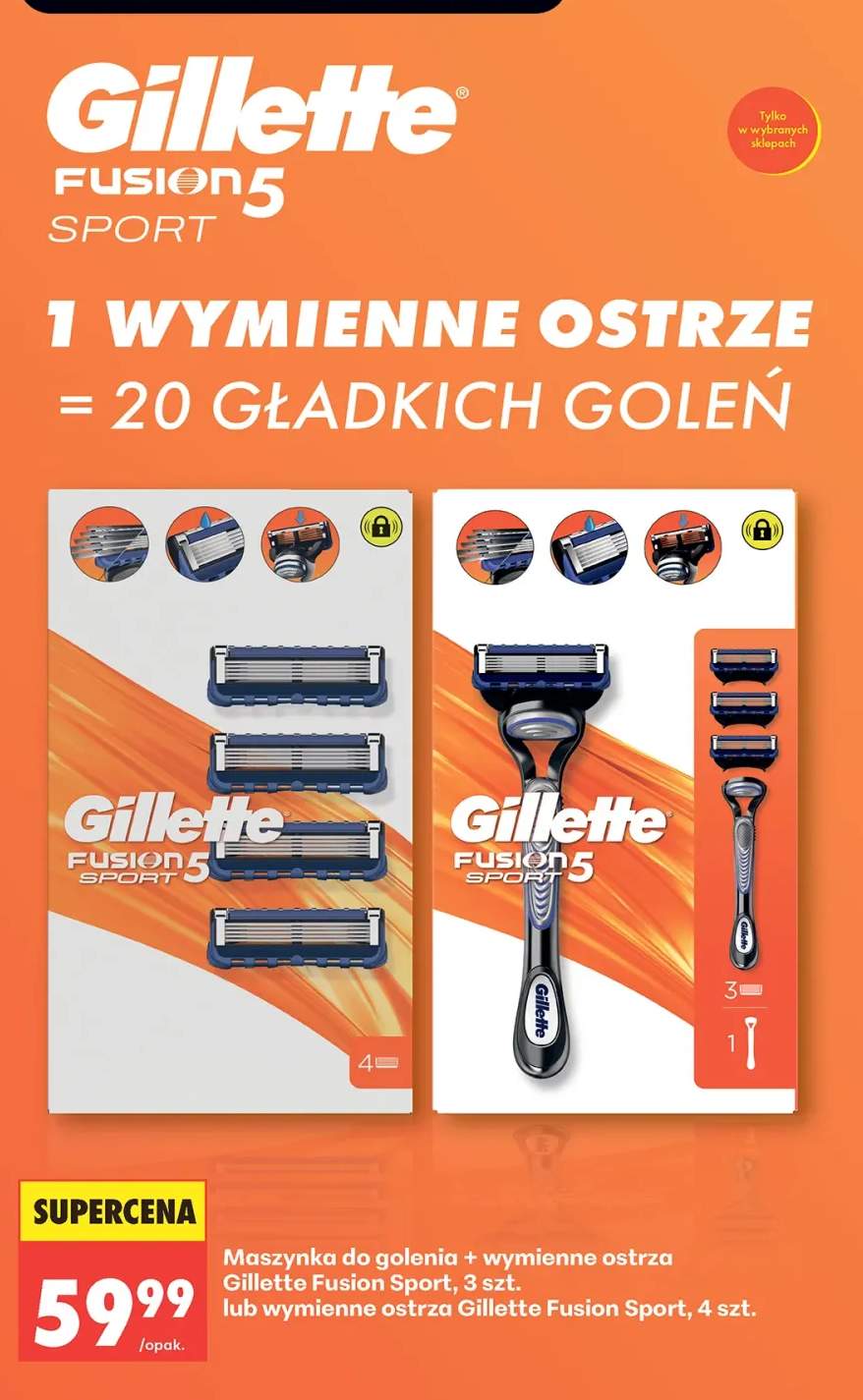Maszynka do golenia Gillette Fusion 5 Sport + wymienne ostrza +1 wariant