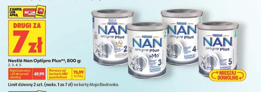 Mleko modyfikowane Nestlé Nan Optipro Plus 2 +3 warianty
