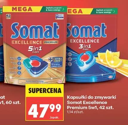 Kapsułki do zmywarki Somat Excellence Premium 5w1 +1 wariant