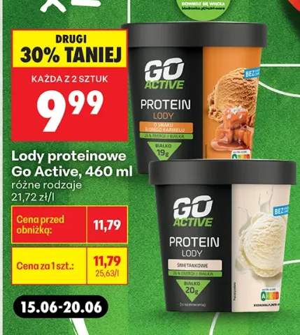 Lody proteinowe Go Active śmietankowe +1 wariant