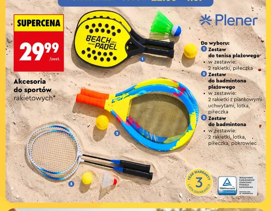 Zestaw do tenisa plażowego Plener +2 warianty
