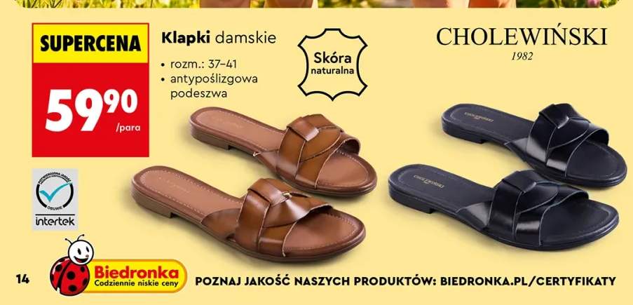 Klapki damskie Cholewiński