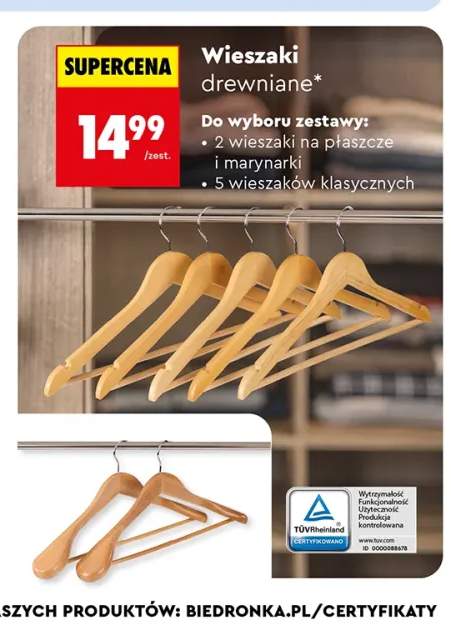 Wieszaki na płaszcze i marynarki 2-pak +1 wariant